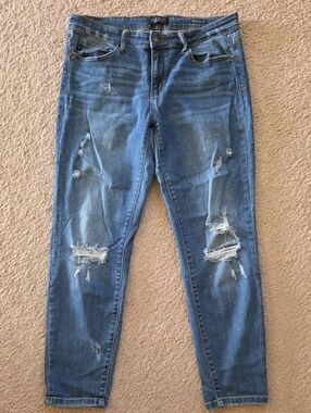 Judy Blue Distressed Medium Blue Skinny Jeans